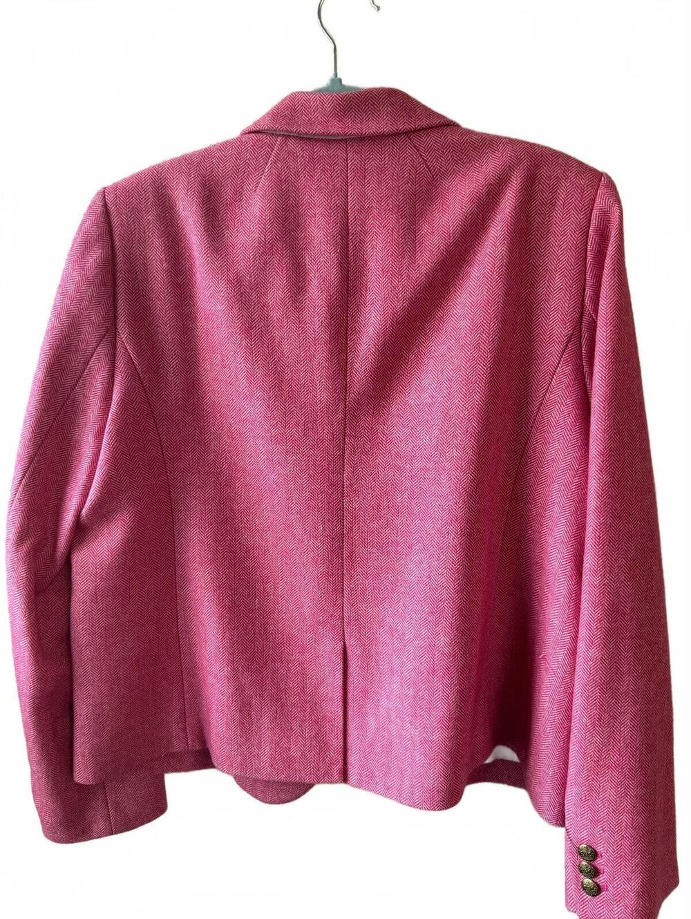 J.Crew Pink Wool Blend Blazer Jacket Size 16 - Picture 2 of 4